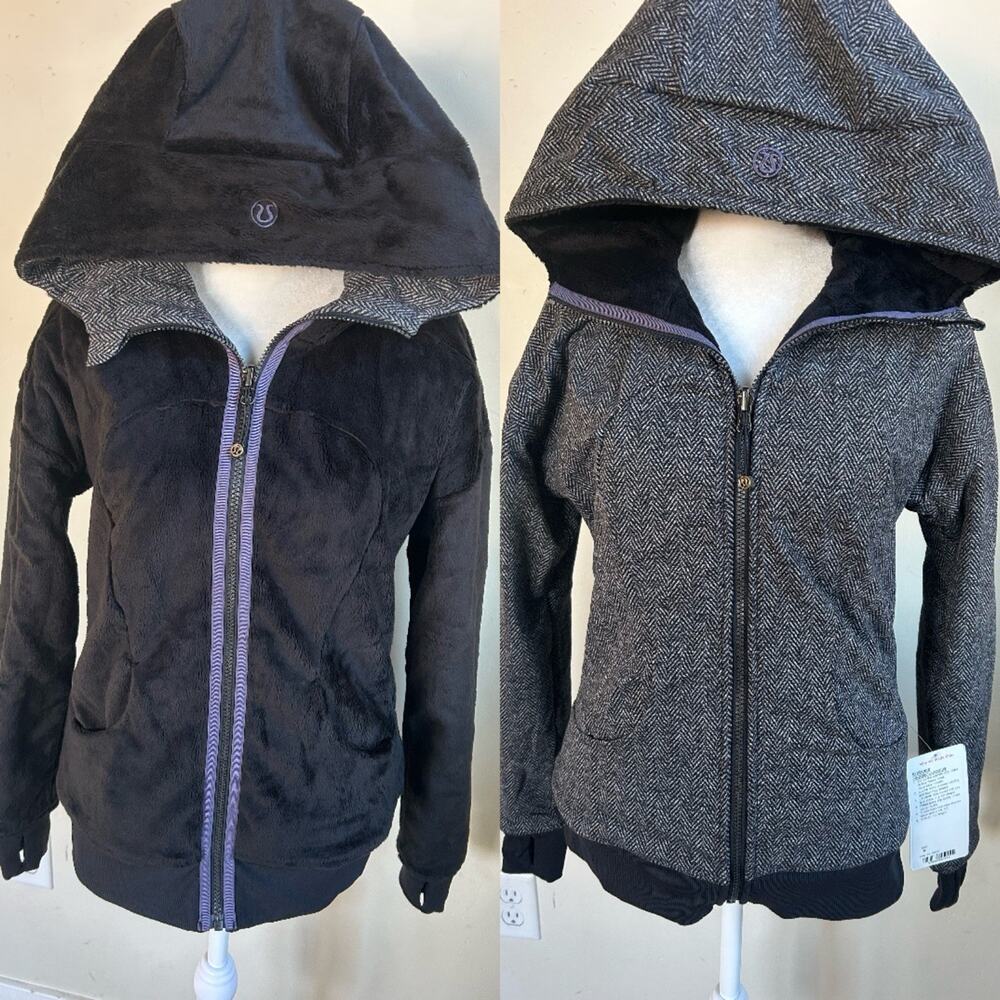 Lululemon Embrace Hoodie Reversible Womens 6 Heavy Fleece Full Zip NWT